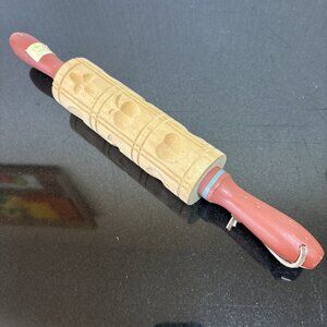 Springerle Wooden Rolling Pin Cookie Press Mold Holiday Baking Decorating Tool
